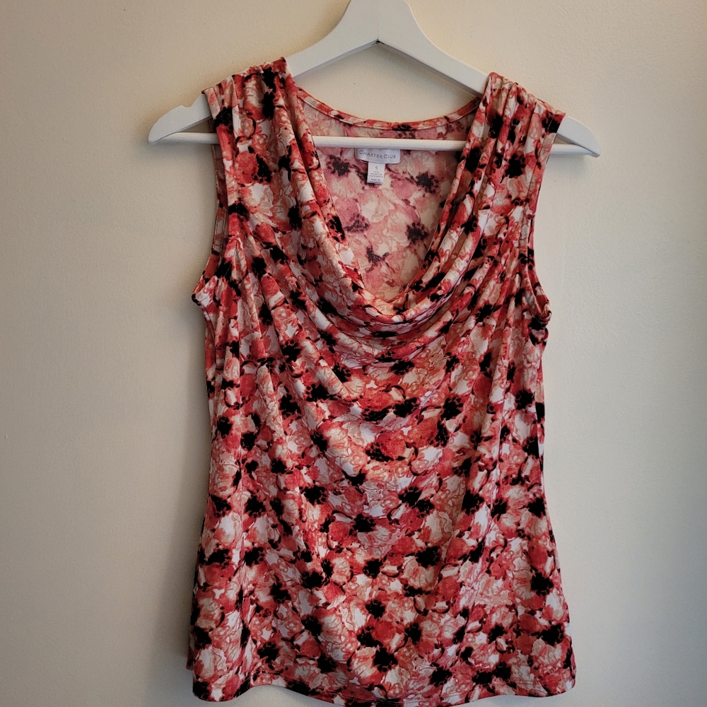 Charter Club Sleeveless Floral Blouse